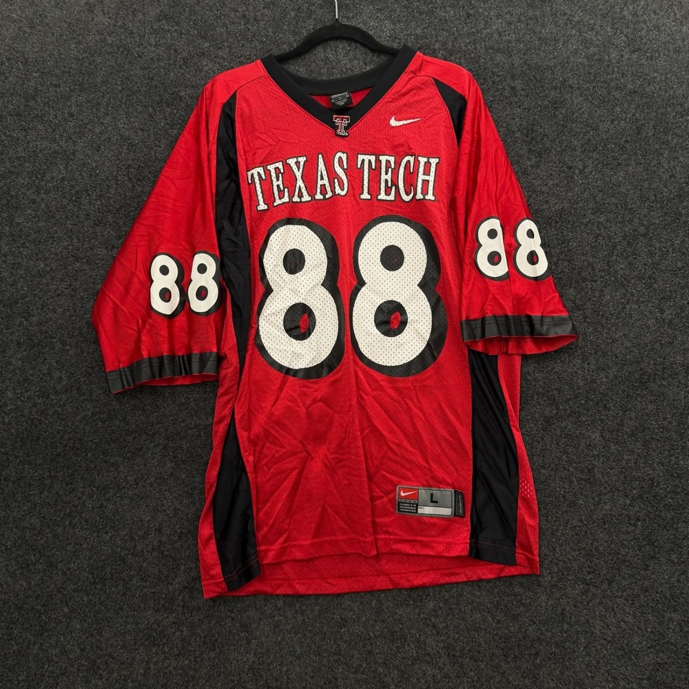 Vintage Nike Texas Tech Red Raiders Football Jersey 88 Red Mens Large